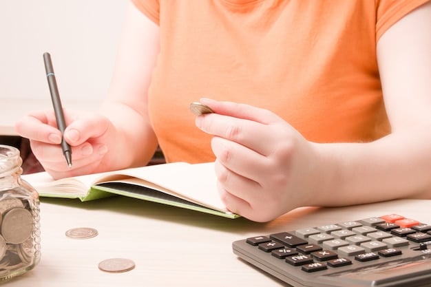 A close-up shot of hands filling out a Child Tax Credit form, with a calculator and pen nearby. The focus is on the attention and detail required to accurately complete the form.