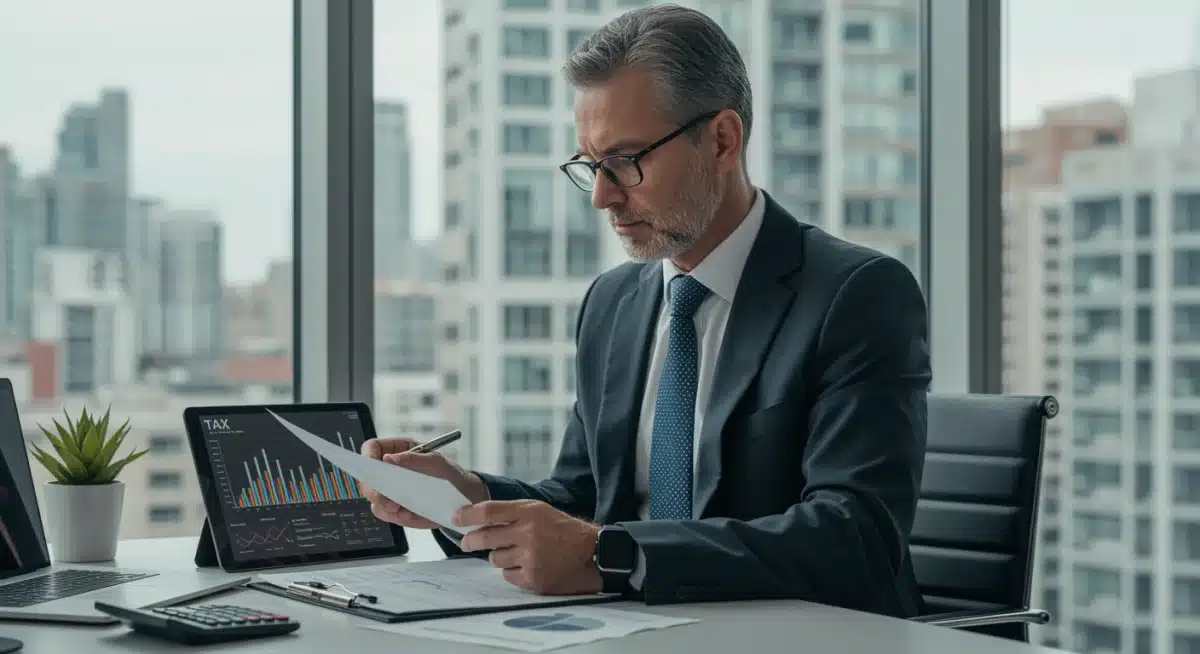 High-net-worth investor analyzing 2025 tax law changes with financial documents