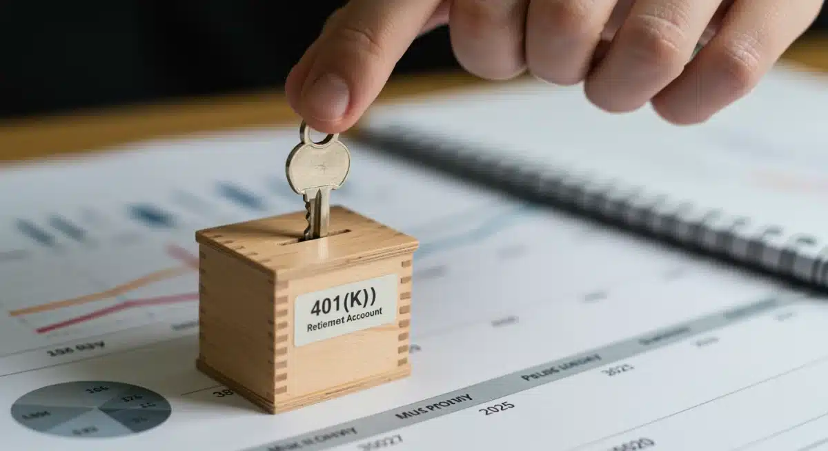 Hand unlocking a 401(k) box, symbolizing maximizing employer match in 2025.