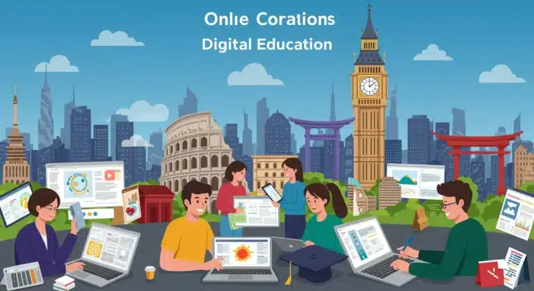 Students engaging with diverse online learning platforms in the U.S.