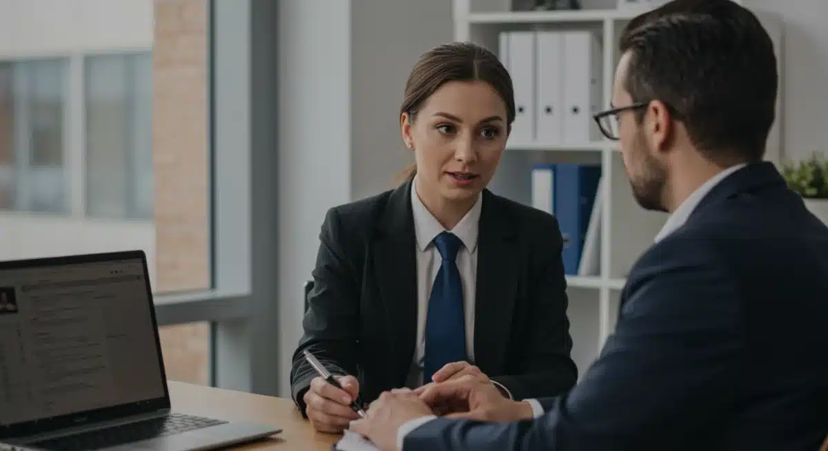 HR manager discussing bereavement policy with employee