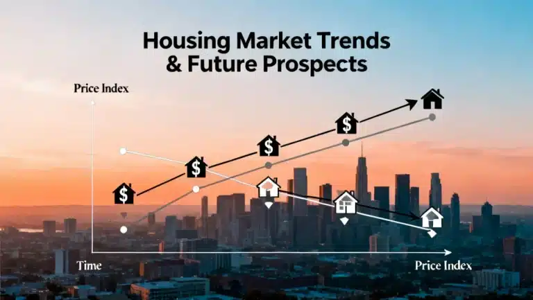 Data visualizations showing housing market trends and financial indicators for 2026.