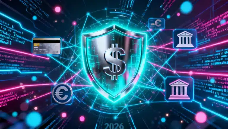 Digital shield protecting financial assets in 2026, cybersecurity