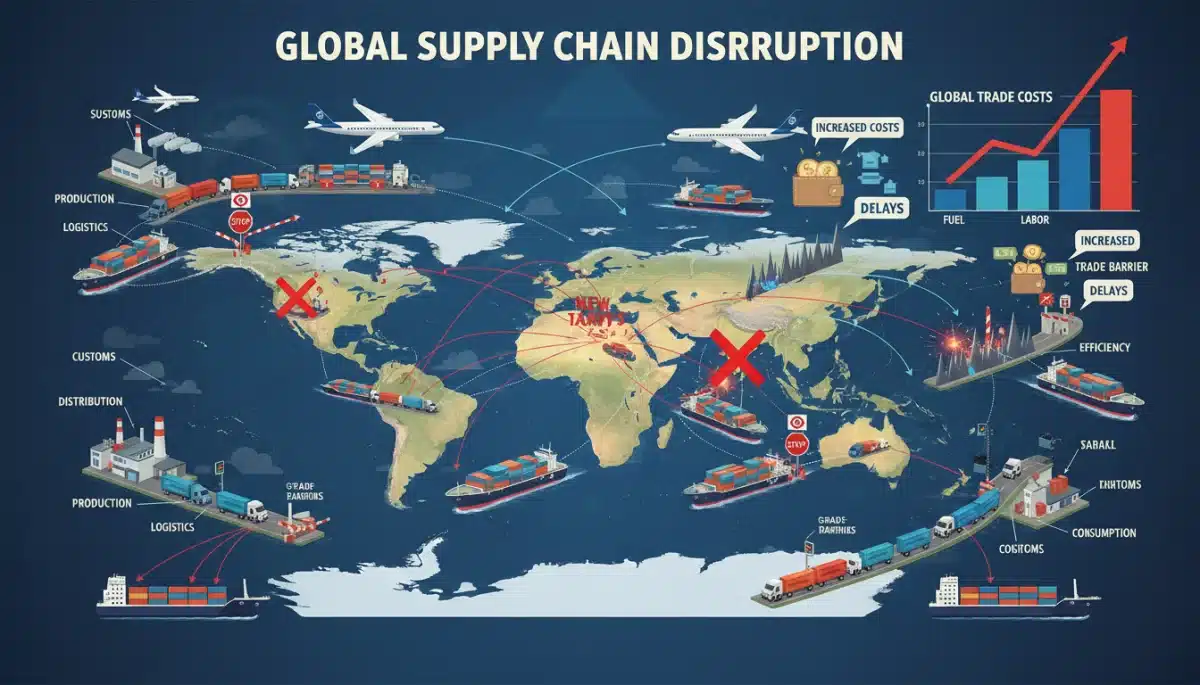 Complex global supply chain affected by rising tariffs