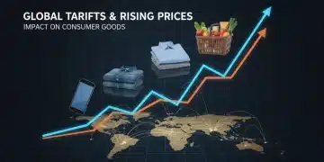 Graph showing rising US tariffs impacting consumer goods prices
