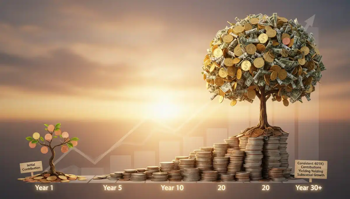 Compounding interest growth over time
