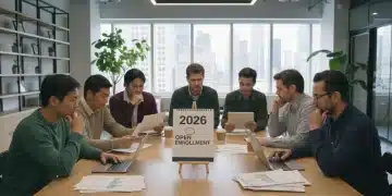 People reviewing open enrollment 2026 benefit options