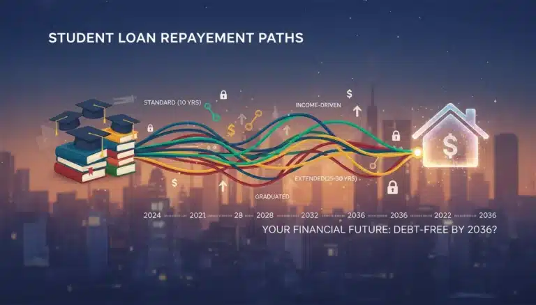 Illustration of student loan repayment plans and their long-term financial impact.