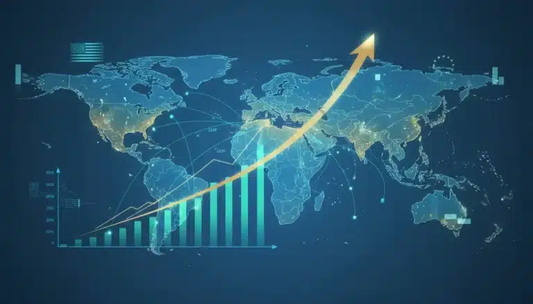 Global economic forecast 2026 showing 2.5% GDP growth, technological integration, and geopolitical influences.